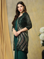 Wonderful Green Color Lycra Fabric Readymade Saree