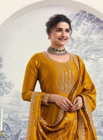 Amazing Yellow Color Georgette Fabric Partywear Suit
