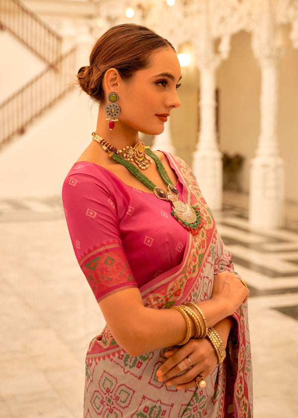Beauteous Cream Color Banarasi Fabric Partywear Saree