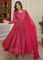 Lovely Pink Color Georgette Fabric Gown