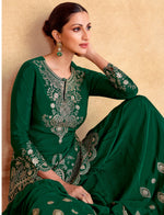 Amazing Green Color Silk Fabric Plazzo Suit