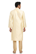 Ideal Cream Color Jacquard Fabric Kurta Pajama