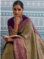 Lovely Green Color Kanjivaram Fabric Partywear Saree