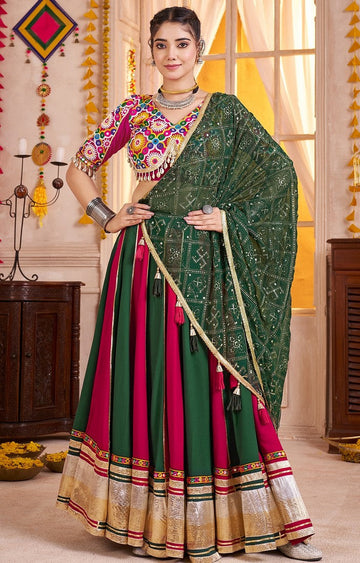 Beautiful Multi  Color Viscose Fabric Party Wear Lehenga