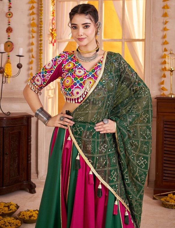 Beautiful Multi  Color Viscose Fabric Party Wear Lehenga
