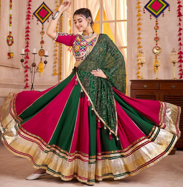 Beautiful Multi  Color Viscose Fabric Party Wear Lehenga