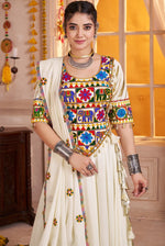 Beautiful Cream Color Viscose Fabric Party Wear Lehenga