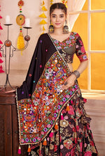 Charming Black Color Viscose Fabric Party Wear Lehenga