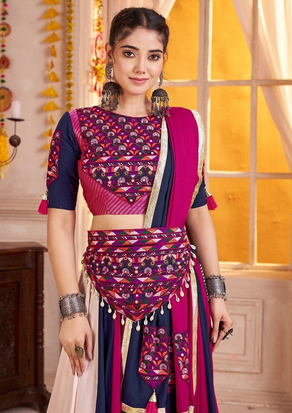 Charming Multi Color Viscose Fabric Party Wear Lehenga