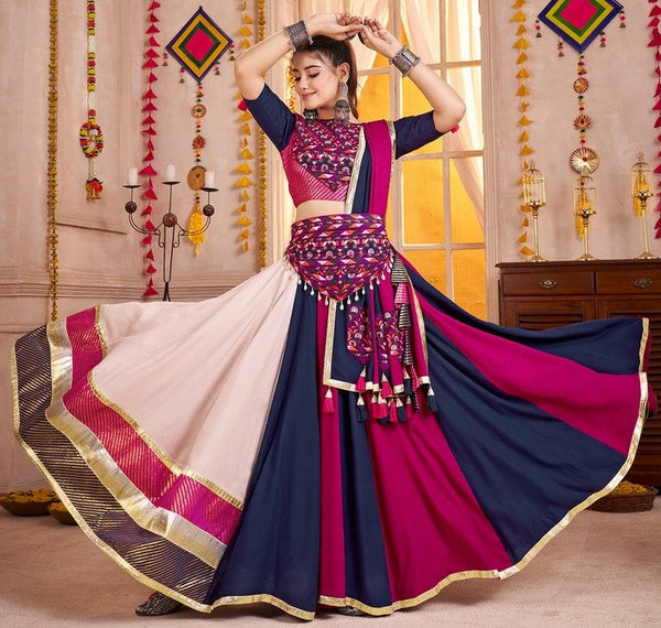 Charming Multi Color Viscose Fabric Party Wear Lehenga