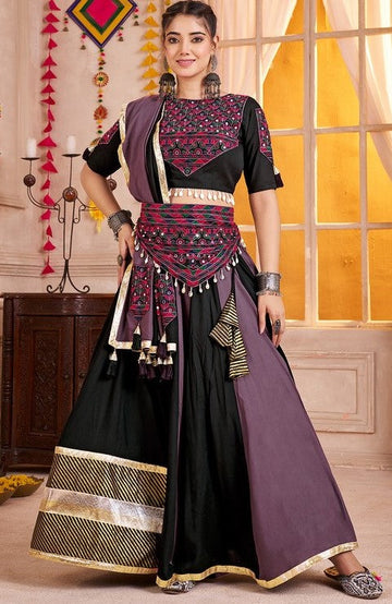 Charming Multi Color Viscose Fabric Party Wear Lehenga