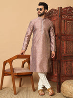 Impressive Purple Color Silk Fabric Kurta Pajama