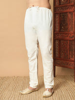 Impressive Silver Color Silk Fabric Kurta Pajama