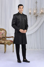 Elegant Wine Color Art Silk Fabric Sherwani