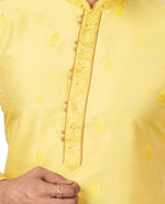 Elegant Yellow Color Jacquard Fabric Kurta Pajama