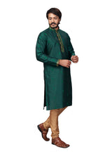 Elegant Green Color Jacquard Fabric Kurta Pajama