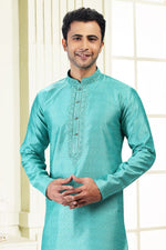 Fabulous Green Color Jacquard Fabric Kurta Pajama