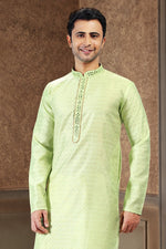 Fabulous Green Color Jacquard Fabric Kurta Pajama