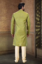 Fabulous Green Color Jacquard Fabric Kurta Pajama