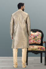 Amazing Beige Color Jacquard Fabric Kurta Pajama