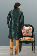 Amazing Green Color Jacquard Fabric Kurta Pajama