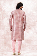 Amazing Pink Color Jacquard Fabric Kurta Pajama
