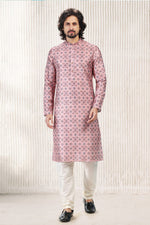 Amazing Pink Color Jacquard Fabric Kurta Pajama