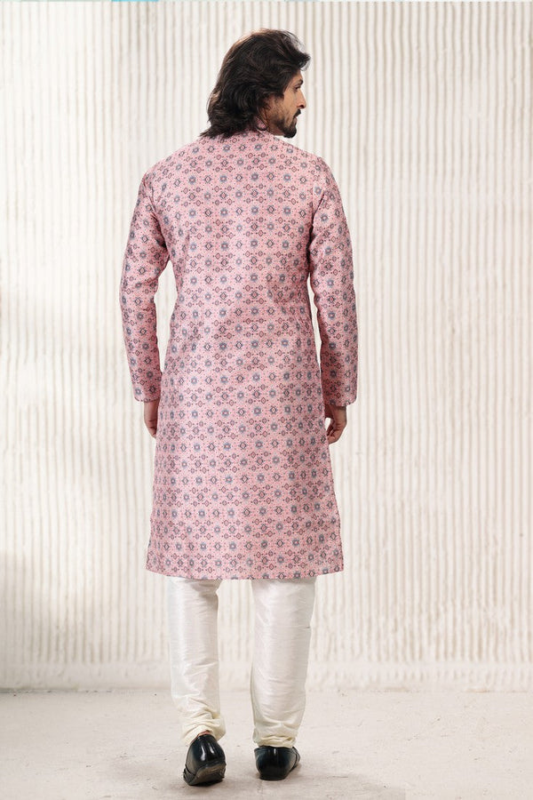 Amazing Pink Color Jacquard Fabric Kurta Pajama