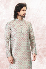 Amazing Green Color Jacquard Fabric Kurta Pajama