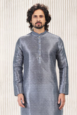 Amazing Grey Color Jacquard Fabric Kurta Pajama