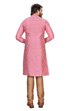 Classy Pink Color Jacquard Fabric Kurta Pajama