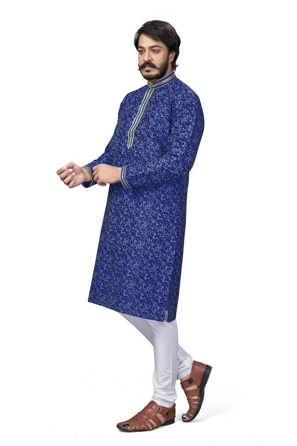 Elegant Beige Color Jacquard Fabric Kurta Pajama
