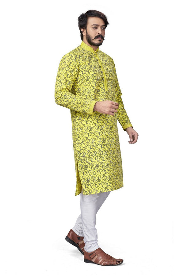 Elegant Green Color Jacquard Fabric Kurta Pajama