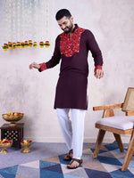 Impressive Voilet Color Rayon Fabric Mens Kurta