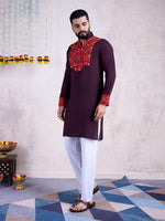 Impressive Voilet Color Rayon Fabric Mens Kurta