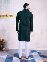 Beautiful Green Color Rayon Fabric Mens Kurta