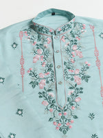 Amazing Aqua Color Viscose Fabric Mens Kurta
