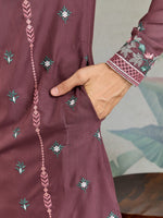 Amazing Brown Color Viscose Fabric Mens Kurta