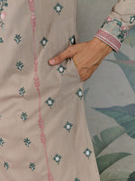 Amazing Beige Color Viscose Fabric Mens Kurta