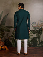 Amazing Green Color Viscose Fabric Mens Kurta