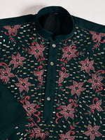 Amazing Green Color Viscose Fabric Mens Kurta