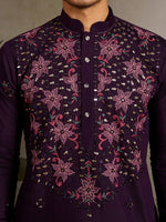 Amazing Voilet Color Viscose Fabric Mens Kurta