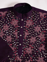 Amazing Voilet Color Viscose Fabric Mens Kurta