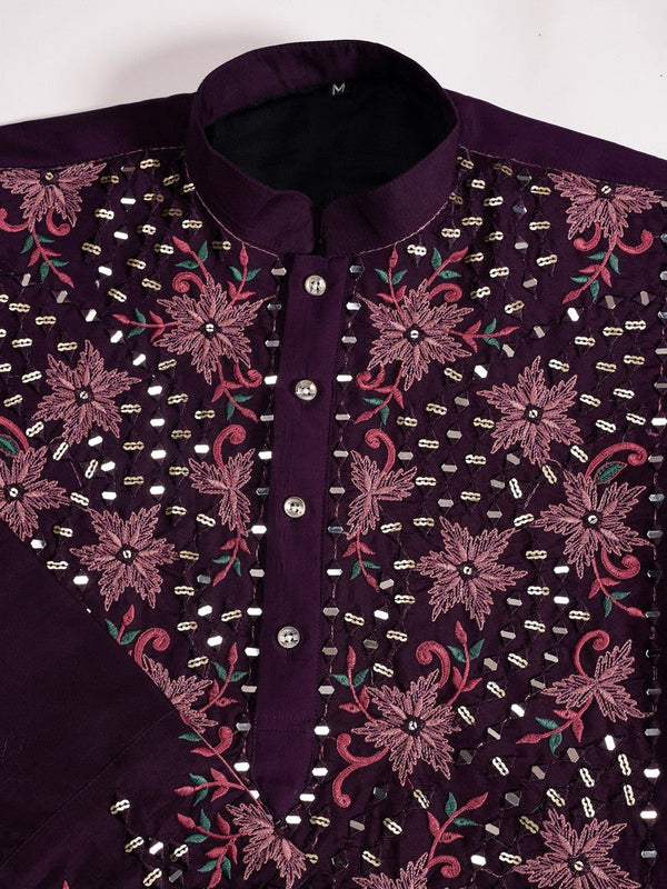 Amazing Voilet Color Viscose Fabric Mens Kurta