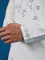 Amazing White Color Viscose Fabric Kurta Pajama