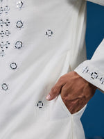 Amazing White Color Viscose Fabric Kurta Pajama
