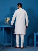 Amazing White Color Viscose Fabric Kurta Pajama