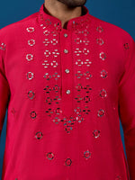 Amazing Pink Color Viscose Fabric Kurta Pajama