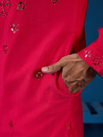 Amazing Pink Color Viscose Fabric Kurta Pajama