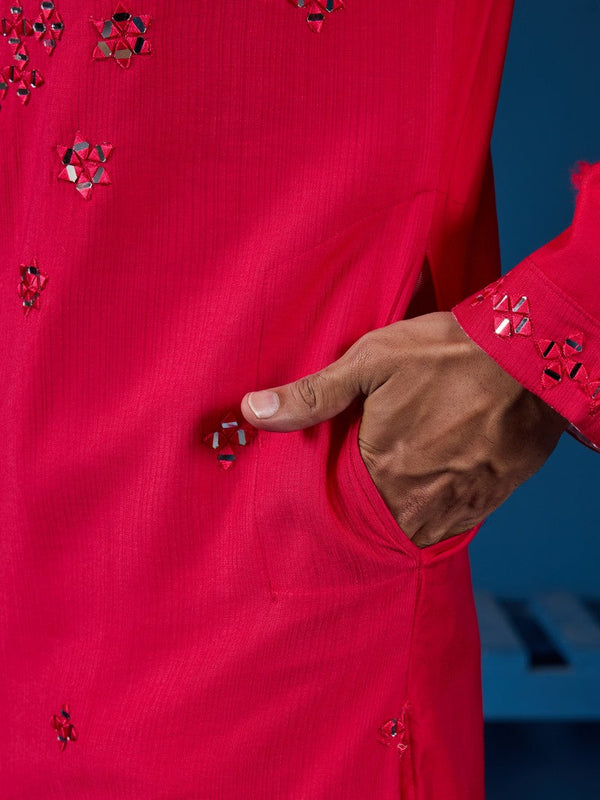Amazing Pink Color Viscose Fabric Kurta Pajama